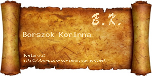 Borszok Korinna névjegykártya